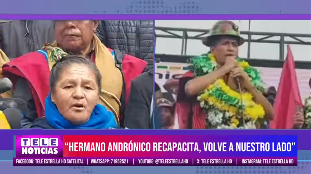 «Nos cuestas lágrimas, Andrónico, reacciona»: Pacto de Unidad evista pide a Rodríguez declinar su candidatura